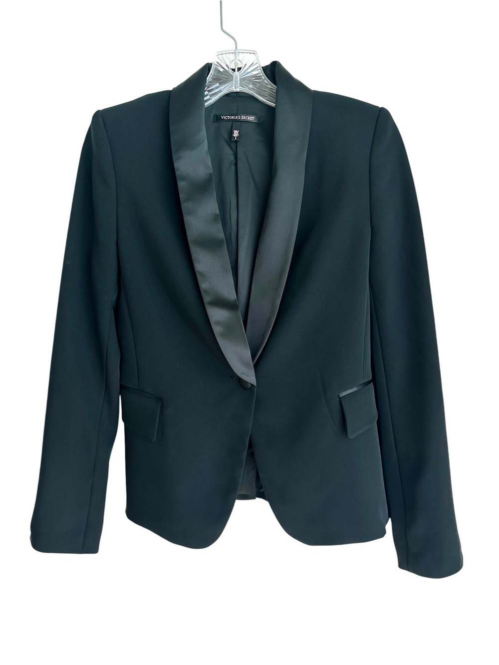 Tuxedo Jacket Victoria’s Secret Black Womens with Satin Shawl Collar